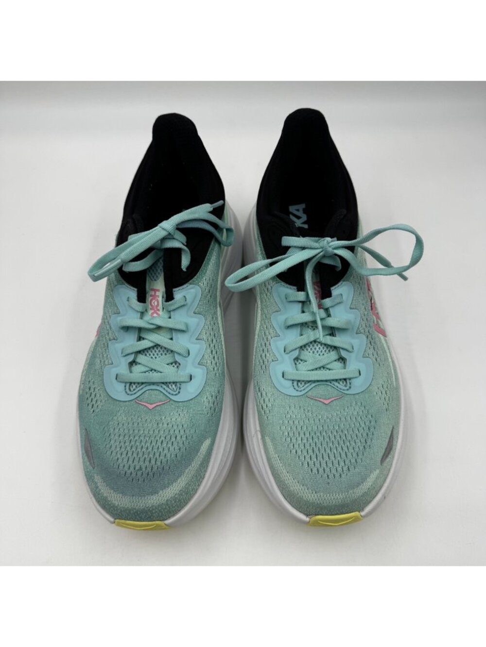 Hoka Bondi 9 Womens Cushioned Mint Green Running Shoes
